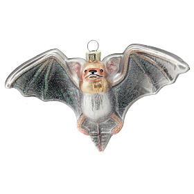 Boule de Noël chauve-souris verre peint main 11 cm