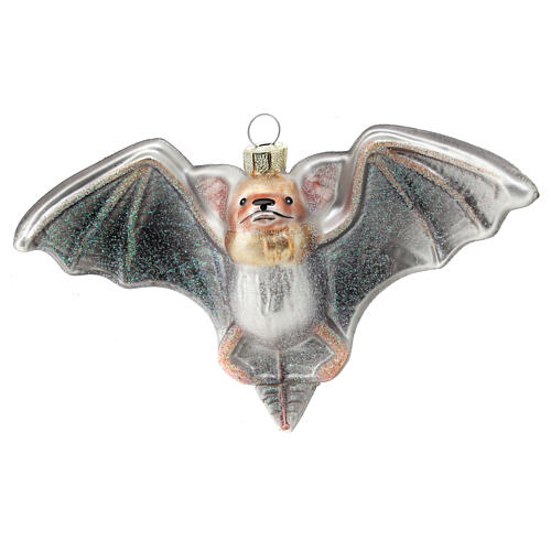 Addobbo albero Natale pipistrello vetro 11 cm 1
