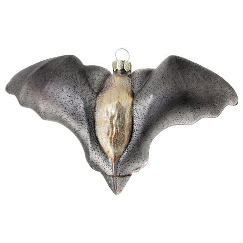 Addobbo albero Natale pipistrello vetro 11 cm 3