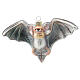 Addobbo albero Natale pipistrello vetro 11 cm s1
