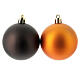 Set of 13 Christmas tree balls of 60 mm, recycled plastic, red copper and brown s2