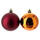 Set of 13 Christmas tree balls of 60 mm, recycled plastic, red copper and brown s3
