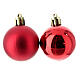 Set of 26 eco-sustainable red recycled plastic Christmas tree balls 40 mm s2