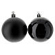Set of 13 Christmas tree balls of 60 mm, black recycled plastic s2