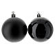 Set of 13 eco-sustainable black recycled plastic Christmas tree baubles 60 mm s2