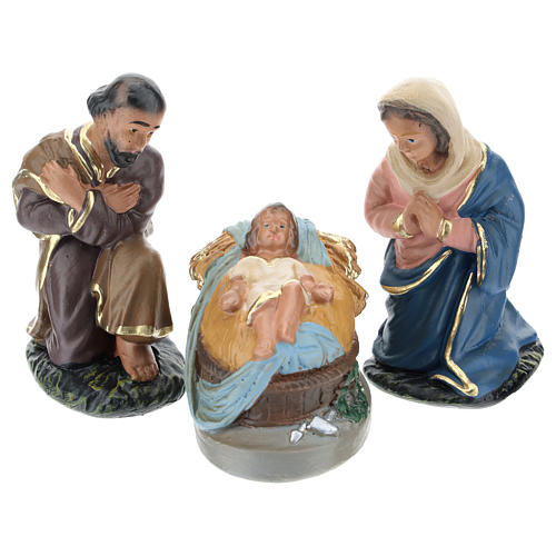 Nativité plâtre peint à la main 10 cm Arte Barsanti 1