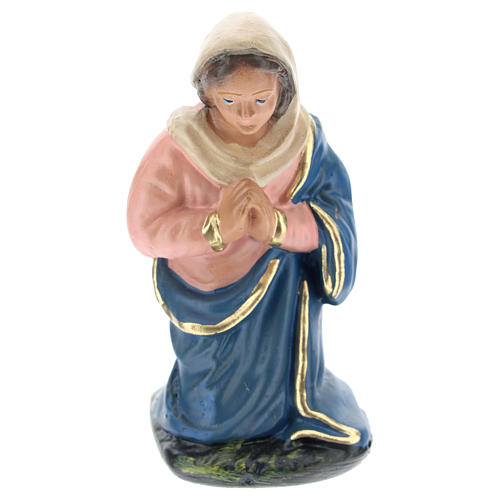 Estatua Virgen de rodillas yeso para belén 10 cm Arte Barsanti 3