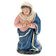 Estatua Virgen de rodillas yeso para belén 10 cm Arte Barsanti s1
