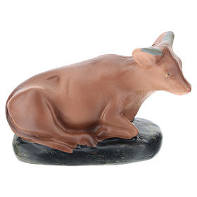 Bue in gesso per presepe 10 cm Arte  Barsanti
