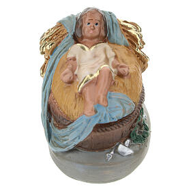 Baby Jesus figurine in colored plaster, for 10 cm Arte Barsanti nativity