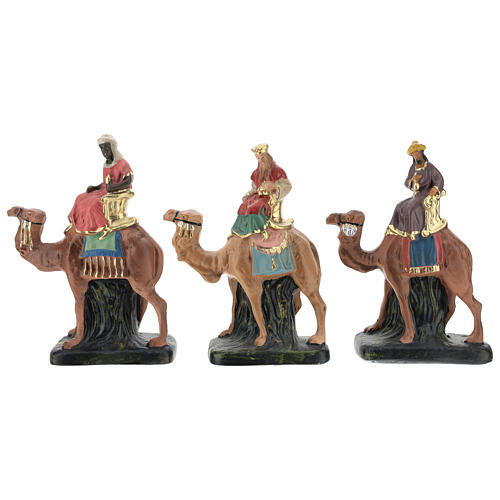 Three Kings set on camel in plaster, for 10 cm Barsanti nativity 1