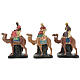 Three Kings set on camel in plaster, for 10 cm Barsanti nativity s1
