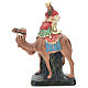 Roi Mage Melchior sur chameau plâtre coloré pour crèche 10 cm Arte Barsanti s1