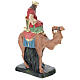 Roi Mage Melchior sur chameau plâtre coloré pour crèche 10 cm Arte Barsanti s2
