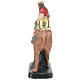 Roi Mage Melchior sur chameau plâtre coloré pour crèche 10 cm Arte Barsanti s3