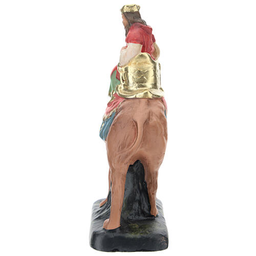 Rei Mago Melchior no camelo em gesso para presépio Arte Barsanti com figuras de 10 cm de altura média 3