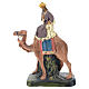 Rey Mago Gaspar con camello de yeso coloreado 10 cm Arte Barsanti s1