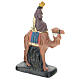 Rey Mago Gaspar con camello de yeso coloreado 10 cm Arte Barsanti s2