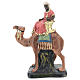 Roi Mage Balthazar sur chameau plâtre coloré pour crèche 10 cm Arte Barsanti s1