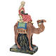 Roi Mage Balthazar sur chameau plâtre coloré pour crèche 10 cm Arte Barsanti s2