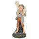 Estatua pastor con oveja sobre las espaldas yeso coloreado 10 cm Arte Barsanti s1