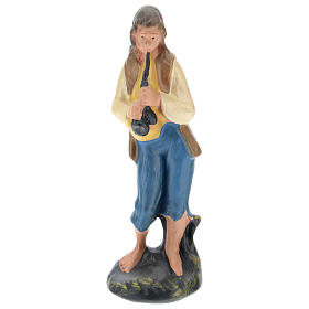 Statuina zampognaro gesso colorato per presepi 10 cm Arte Barsanti