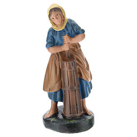 Shepherdess plaster statue for Nativity Scene 10 cm
