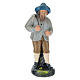 Statua pastore con cappello e sacca gesso colorato presepi 10 cm Barsanti s1