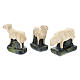 Set of 3 sheep plaster statue for Nativity Scene 10 cm s2