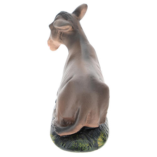 Estatua burro yeso pintado para belenes 15 cm Arte Barsanti 3