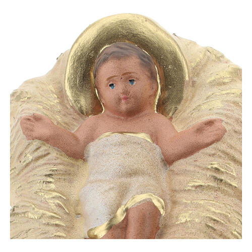 Baby Jesus in cradle plaster statue for Arte Barsanti Nativity Scenes 15 cm 2