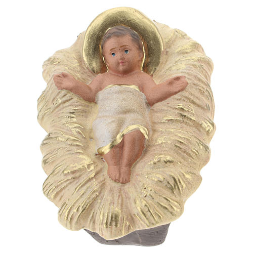Statuina Gesù Bambino in culla gesso per presepi di Arte Barsanti 15 cm 1