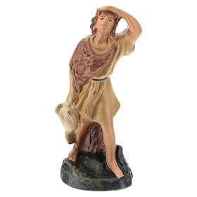 Statua pastore che guarda le stelle gesso colorato Arte Barsanti 15 cm