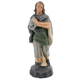 Figurine berger en adoration plâtre coloré pour crèche Arte Barsanti de 15 cm
