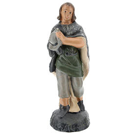 Statua pastore adorante gesso dipinto a mano per presepi Barsanti 15 cm