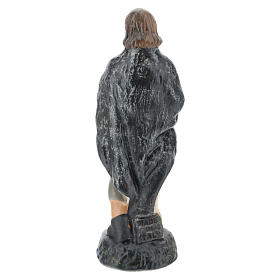 Statua pastore adorante gesso dipinto a mano per presepi Barsanti 15 cm