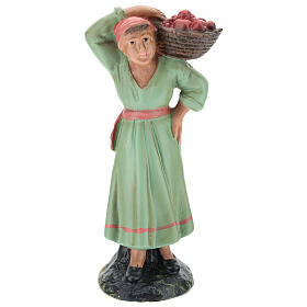 Peasant statue with basket of apples for Nativity Scenes by Arte Barsanti 15 cm