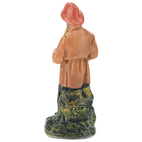 Figurine joueur de cornemuse plâtre coloré pour crèche Arte Barsanti de 15 cm 2