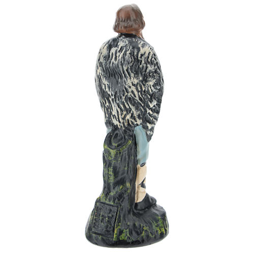 Figurine berger avec flûte plâtre coloré pour crèche Arte Barsanti de 15 cm 2
