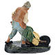 Figurine agriculteur avec charrette plâtre coloré pour crèche Arte Barsanti de 15 cm s2