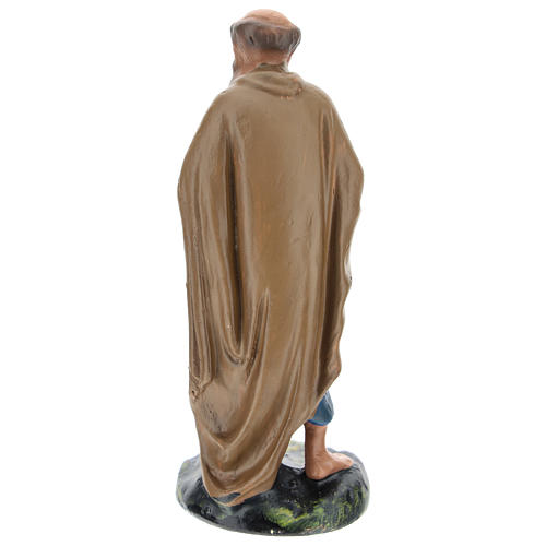 Figurine berger avec lanterne plâtre coloré pour crèche Arte Barsanti de 15 cm 2
