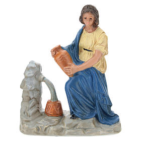 Statua contadina con brocche alla fontana presepi Arte Barsanti di 15 cm