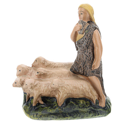 Schäfer mit Herde aus Gips für Krippe handbemalt von Arte Barsanti, 15 cm 1