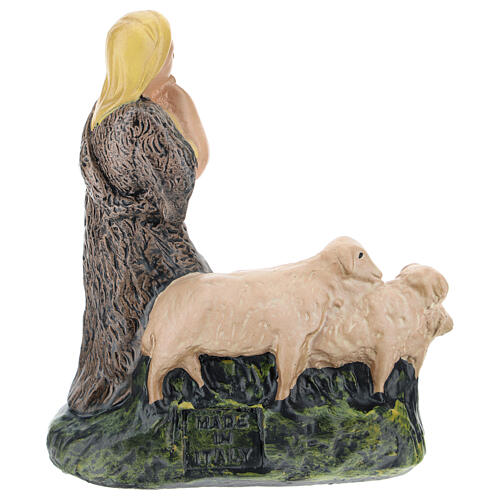 Figura pastor com rebanho para presépio Arte Barsanti com peças de 15 cm de altura média 2