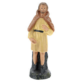 Estatua pastor vestido amarillo de yeso belén Arte Barsanti de 15 cm