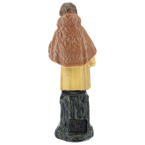 Statua pastore veste gialla in gesso presepe Arte Barsanti di 15 cm 2