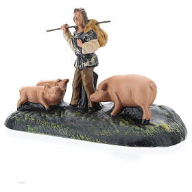 Figura pastor com porcos para presépio Arte Barsanti com peças de 15 cm de altura média