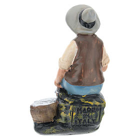 Statua pescatore seduto gesso per presepi di Arte Barsanti 15 cm