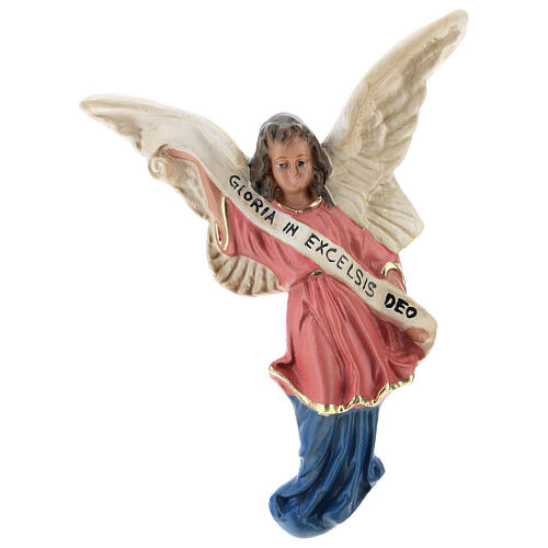 Engel Gloria aus Gips handbemalt von Arte Barsanti, 15 cm 1