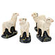 Moutons Arte Barsanti set 4 pcs plâtre pour crèche de 15 cm s2